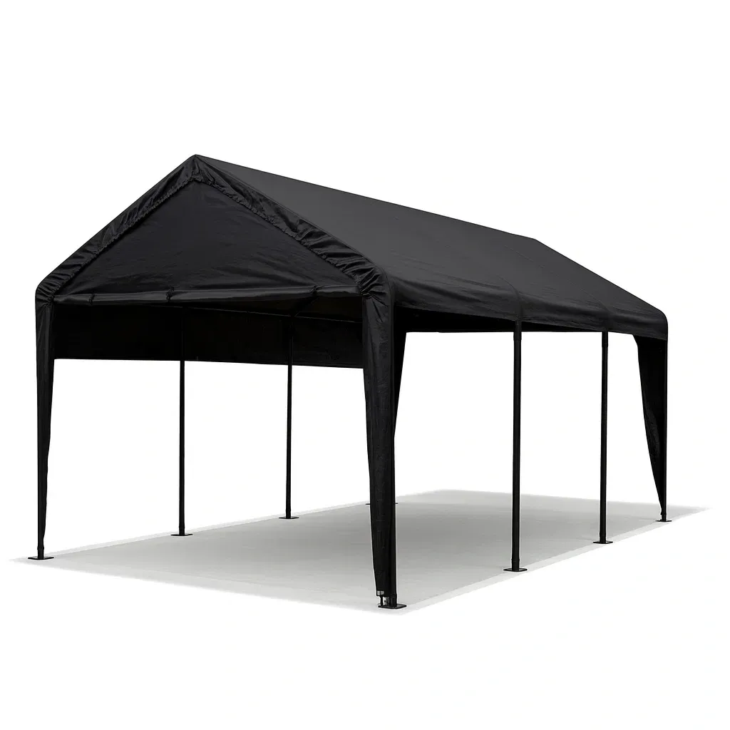 Carport in Acciaio e Polietilene Nero 600x300x250 cm-FURNPALO