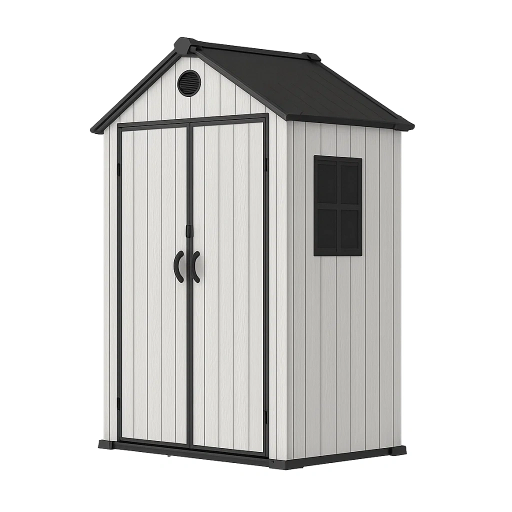 Casetta da giardino in Resina Grigio e Nero con Finestra-FURNPALO