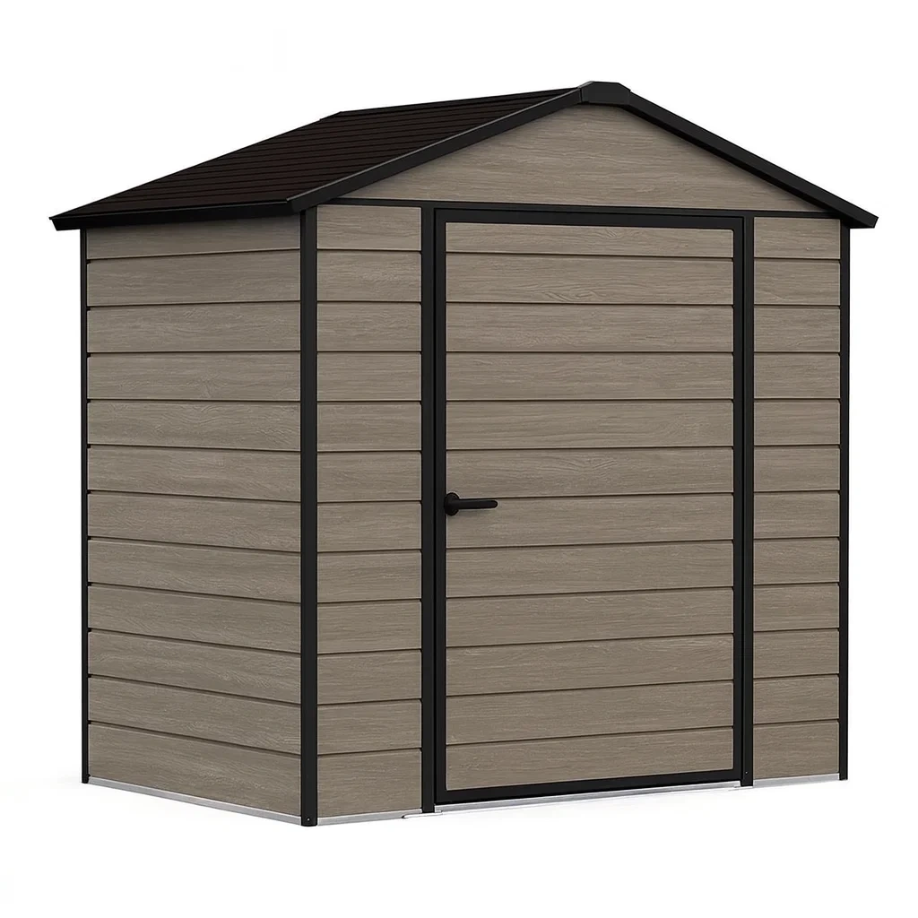 Casetta da giardino in Resina Marrone/Beige-FURNPALO