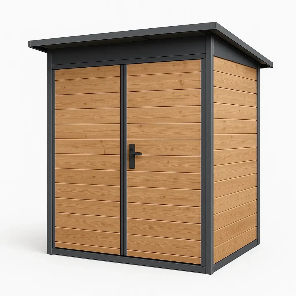 Casetta da giardino in Legno di Pino e Metallo Verniciato 210x180x210 cm-FURNPALO