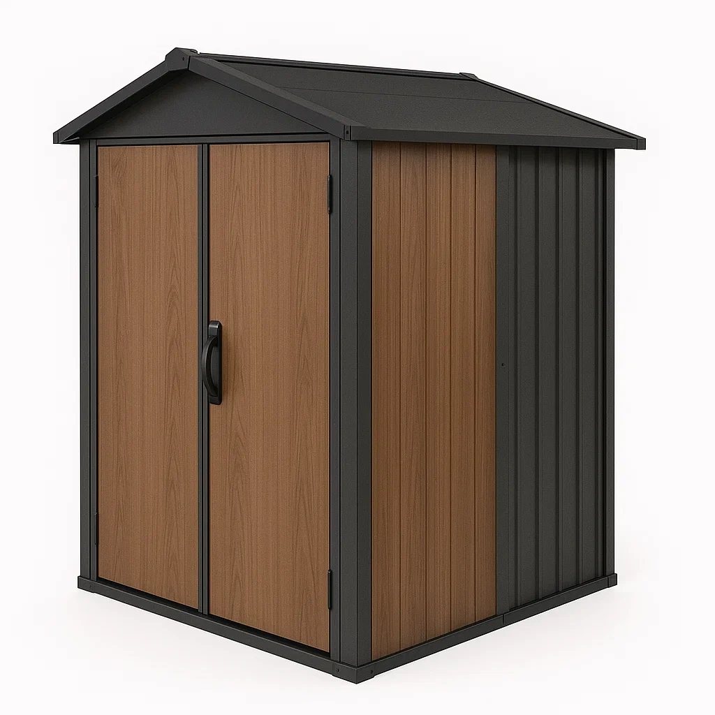 Casetta da giardino in Acciaio e Resina Effetto Legno-FURNPALO