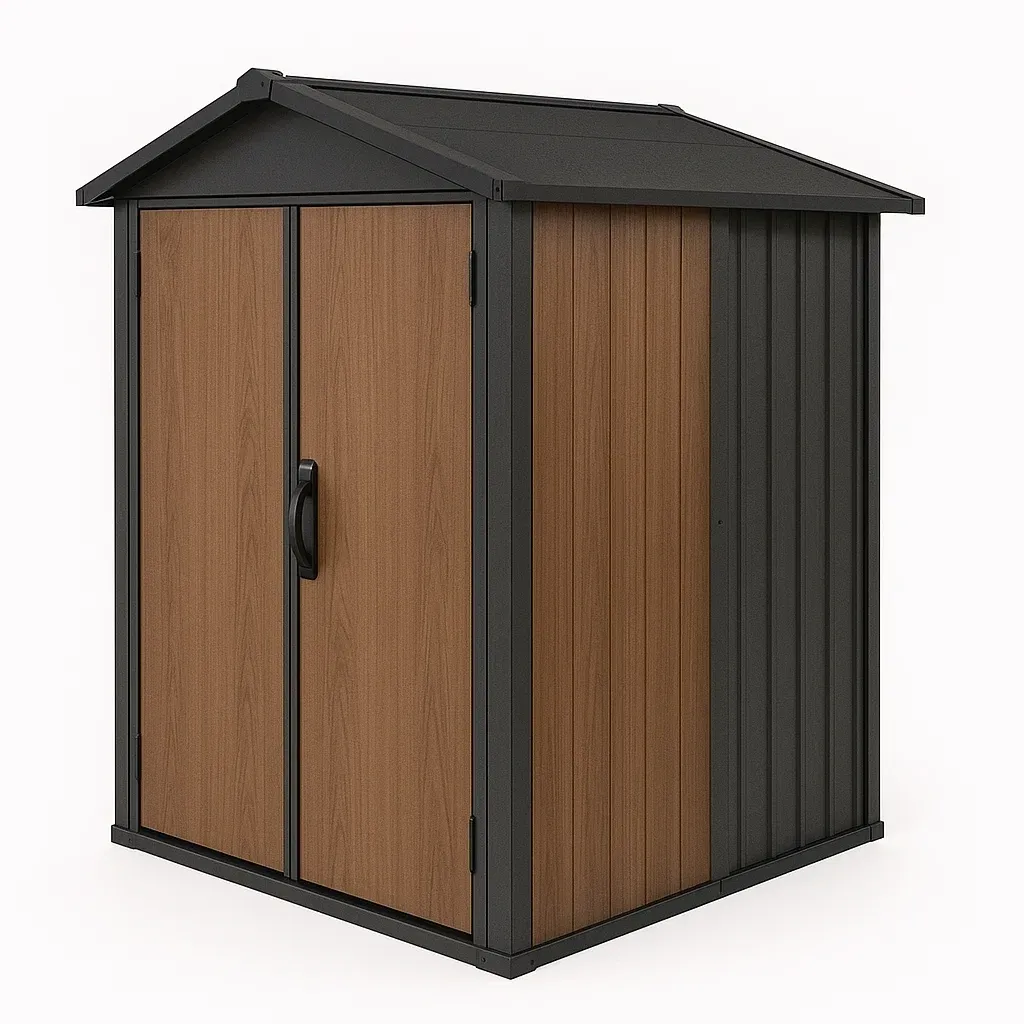 Casetta da giardino in Acciaio e Resina Effetto Legno-FURNPALO