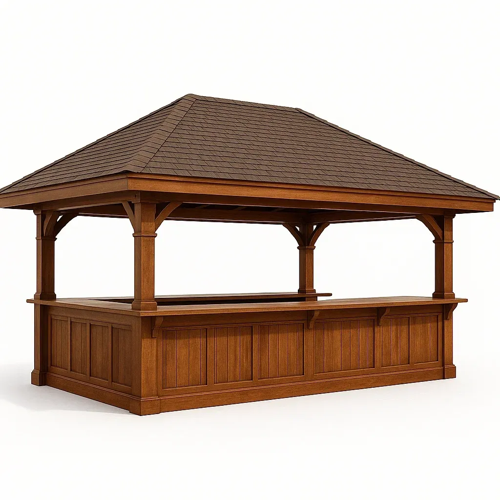 Bar da giardino in Legno Marrone con Tettoia-FURNPALO