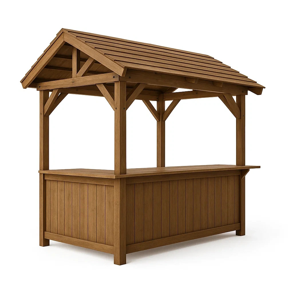 Bar da giardino in Legno Massello Marrone 200x100x220 cm-FURNPALO