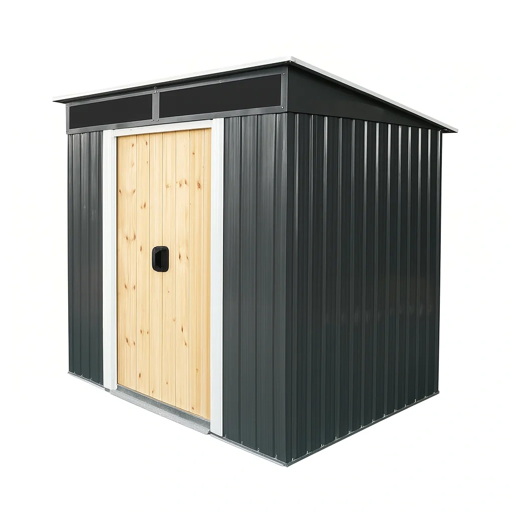 Casetta da giardino in Acciaio e Legno 200x130x200 cm-FURNPALO