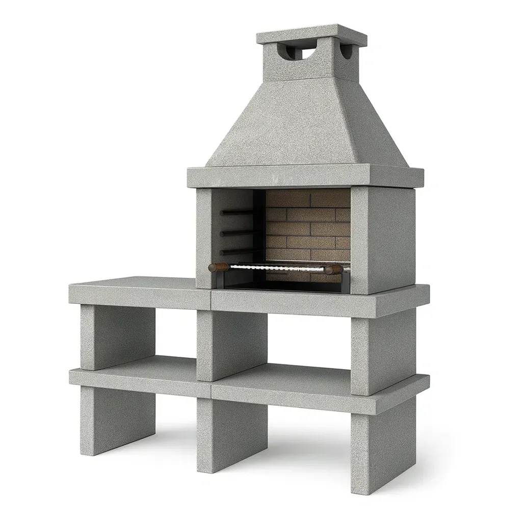 Barbecue da esterno in Cemento con Camino-FURNPALO