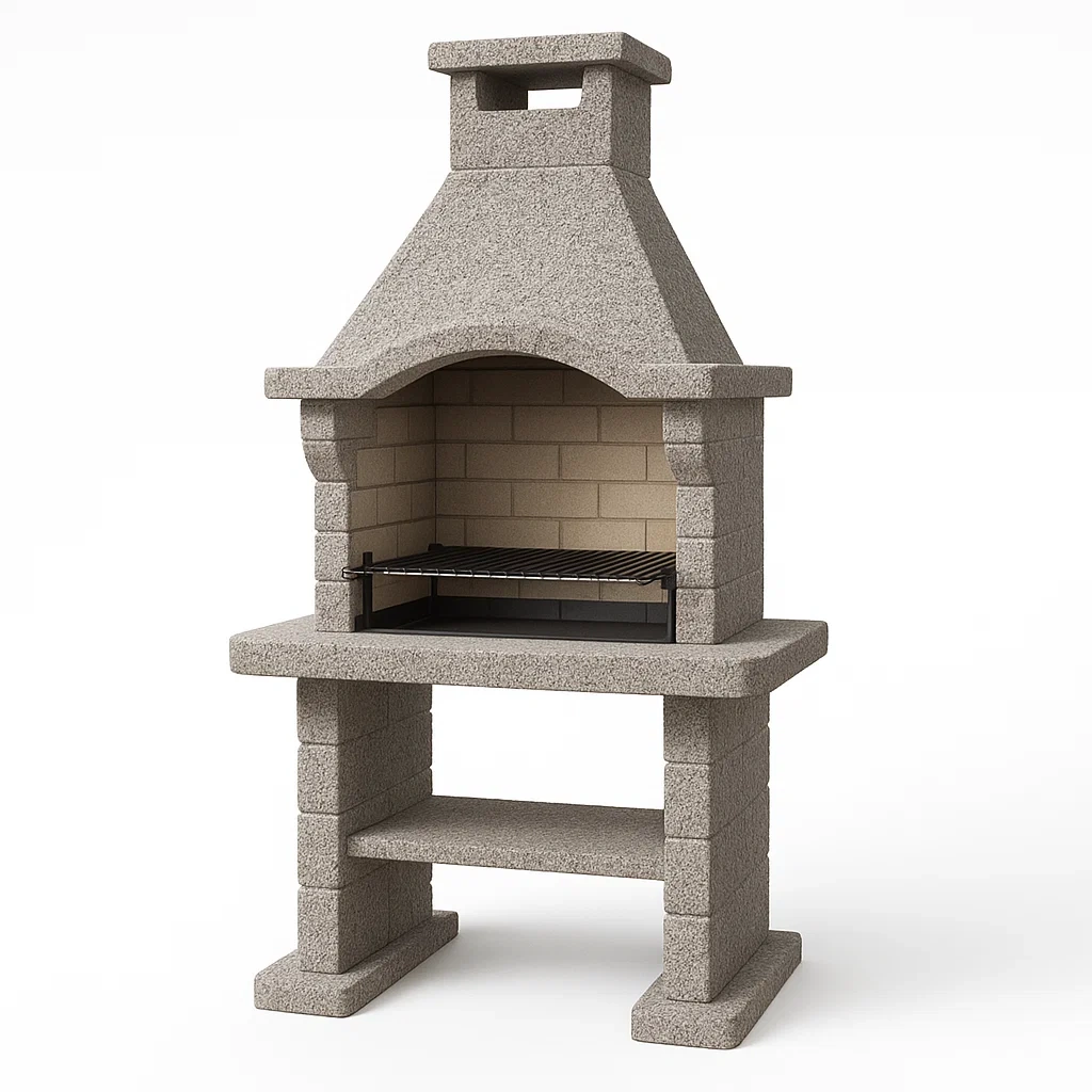 Barbecue da esterno in Cemento e Metallo Grigio-FURNPALO