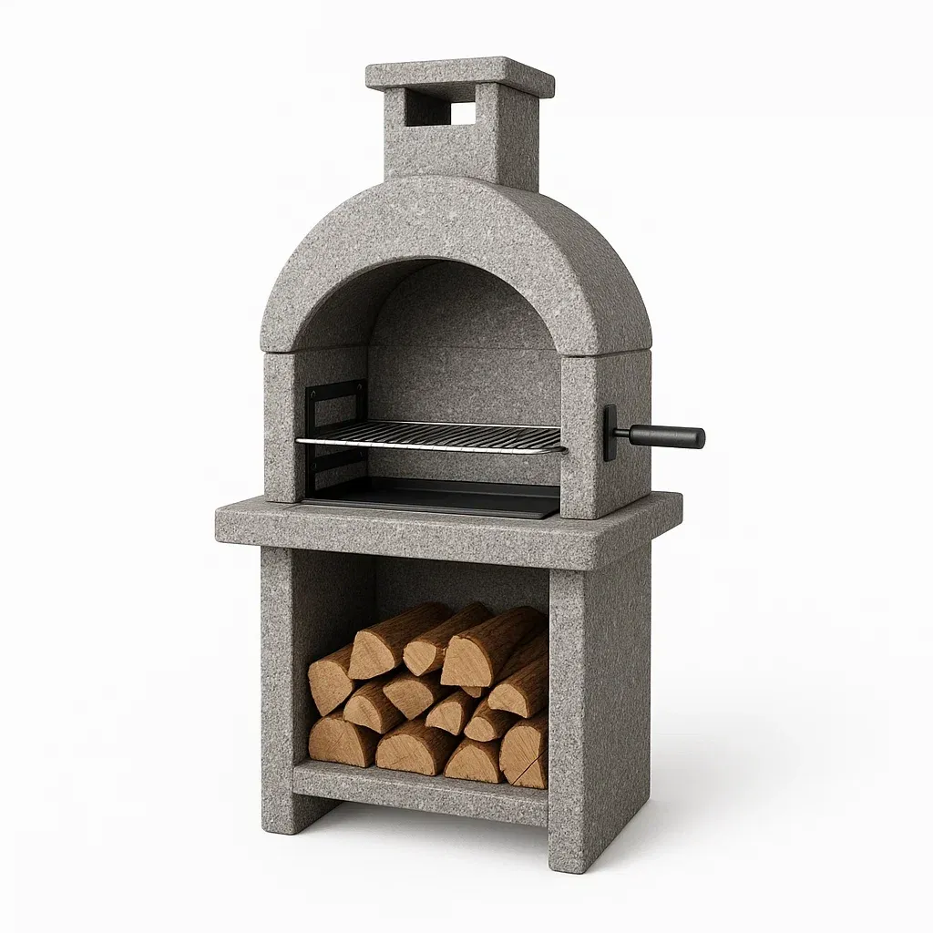 Barbecue da esterno in Cemento con Griglia in Acciaio Inox-FURNPALO