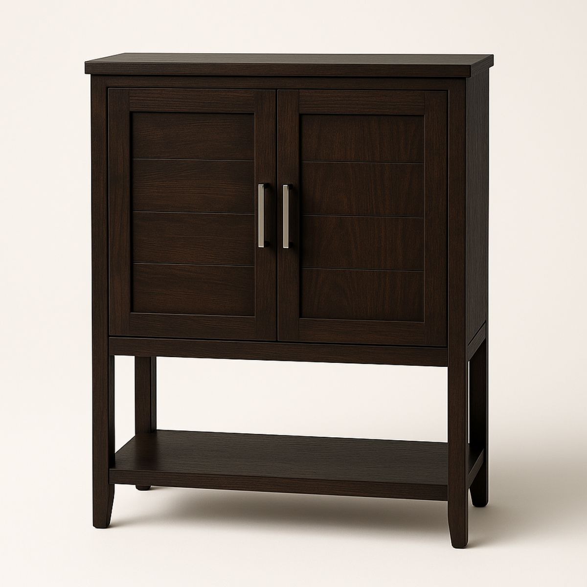 Dark Brown Timber Cabinet with Shelves 80cm x 40cm x 90cm-Jurilento