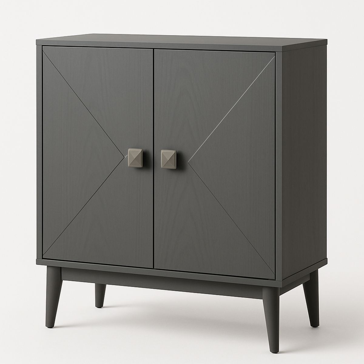 Two-Door Wooden Cabinet Dark Grey-Jurilento