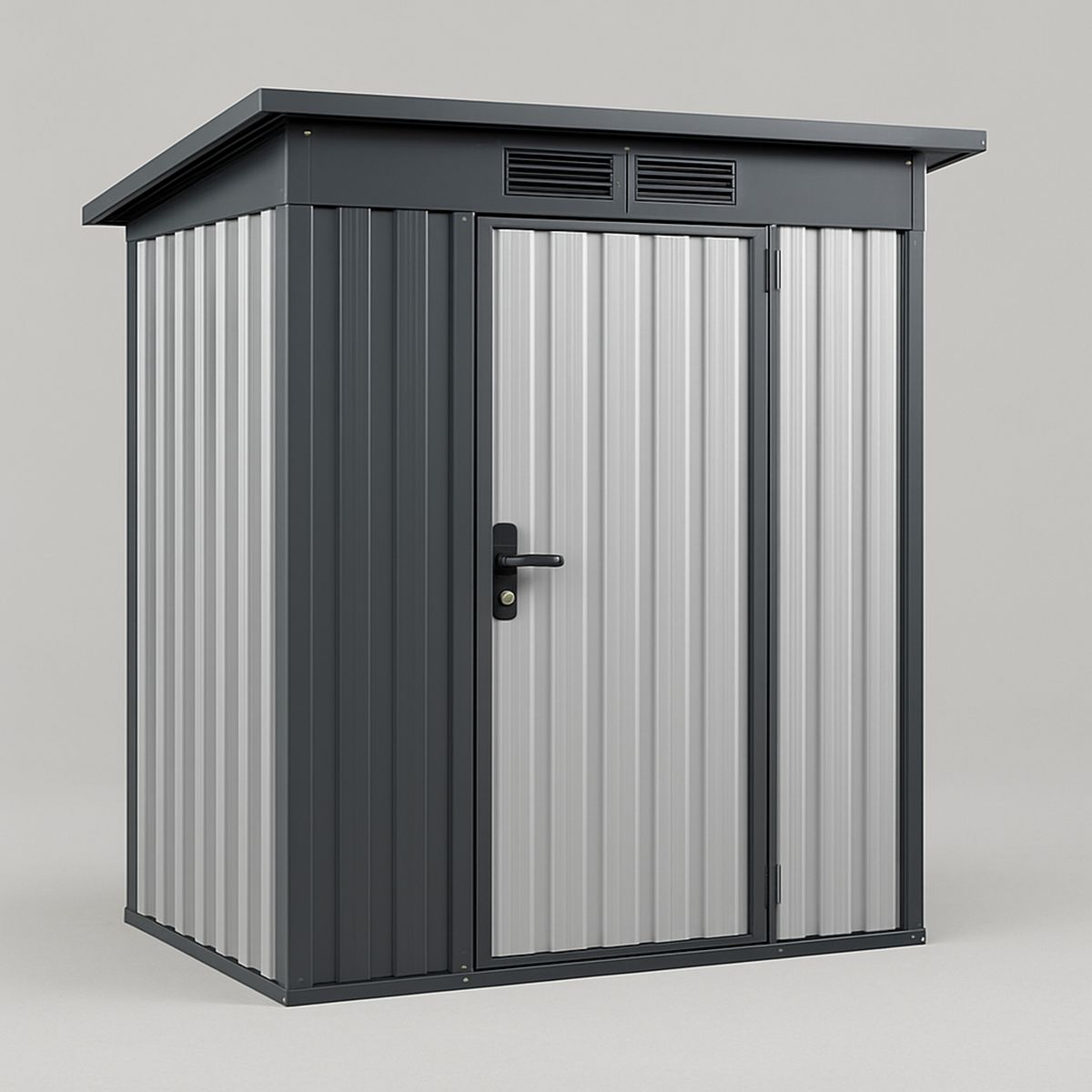 Outdoor Galvanised Steel Storage Shed Grey 220x150x200 cm-Morivanta