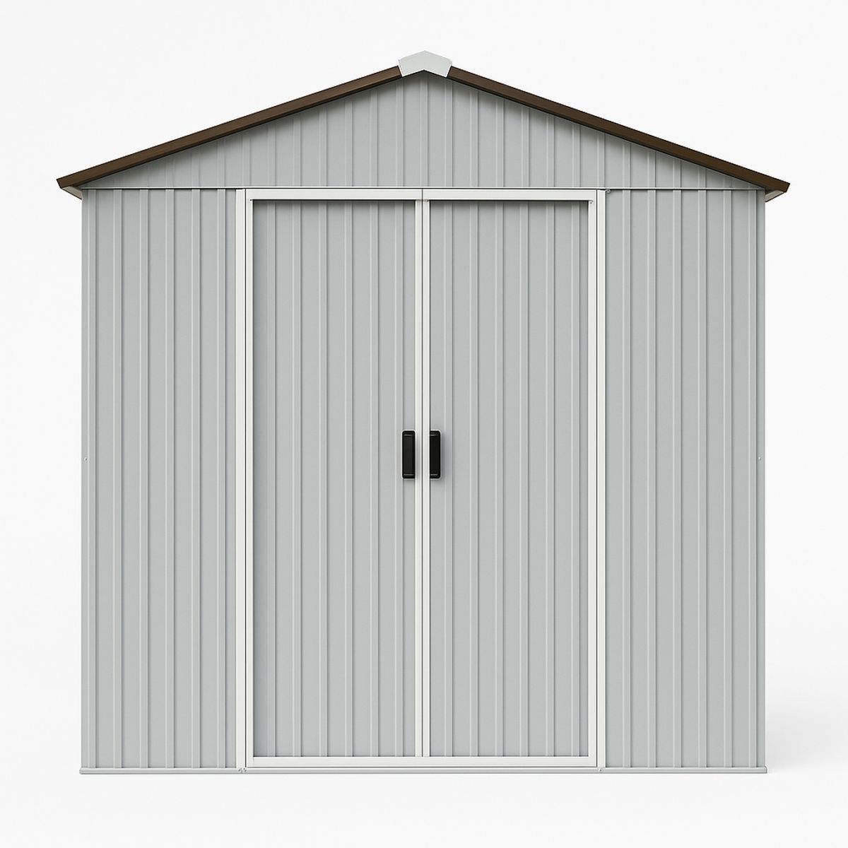 Metal Garden Storage Shed Steel Grey 246cm x 192cm x 204cm-Morivanta
