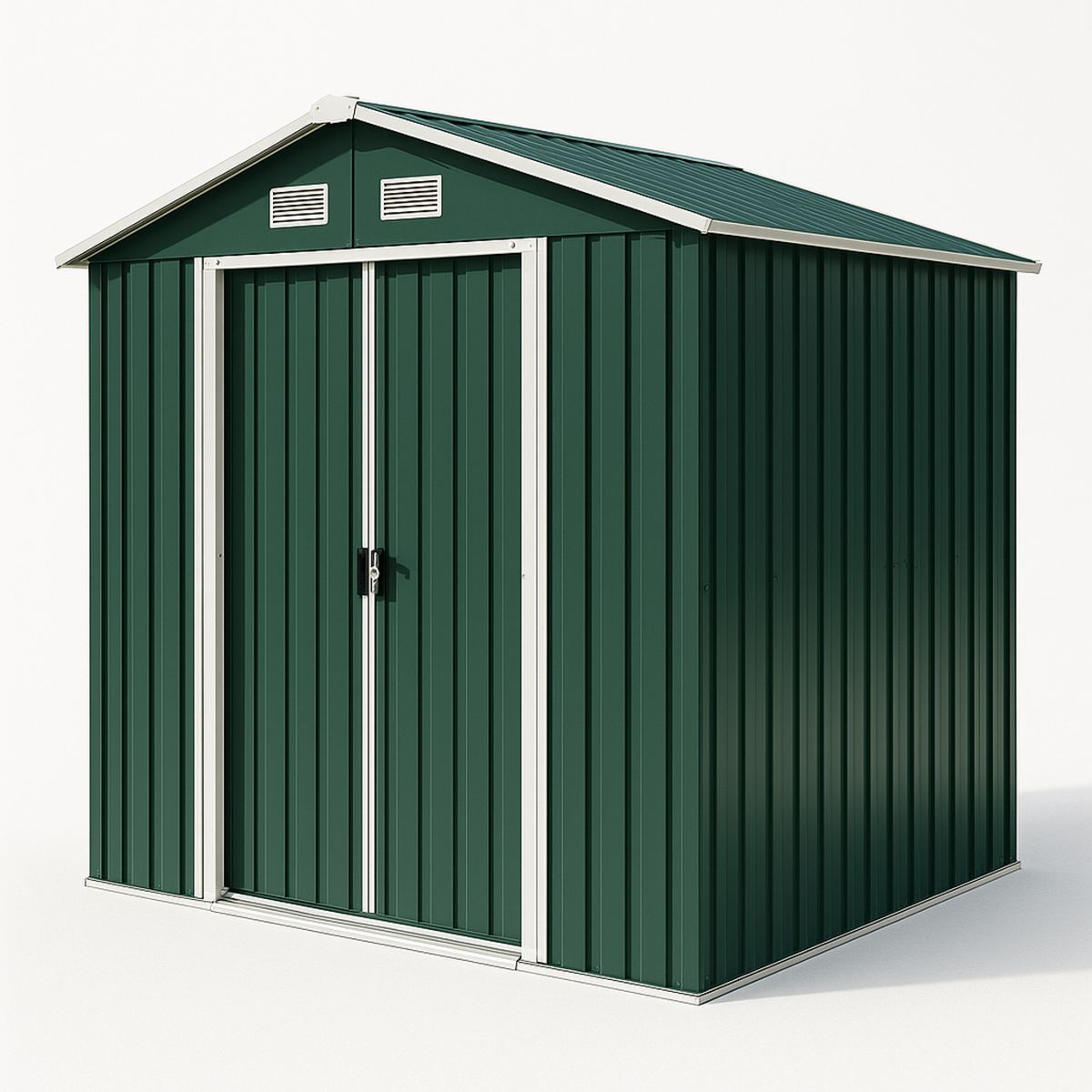 Steel Garden Shed with Gable Roof Green 213x191x180cm-Morivanta