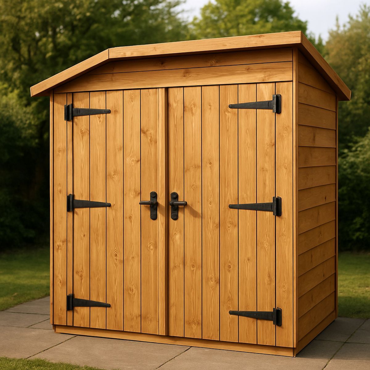 Wood Outdoor Storage Shed with Double Doors 224x145x196 cm-Morivanta