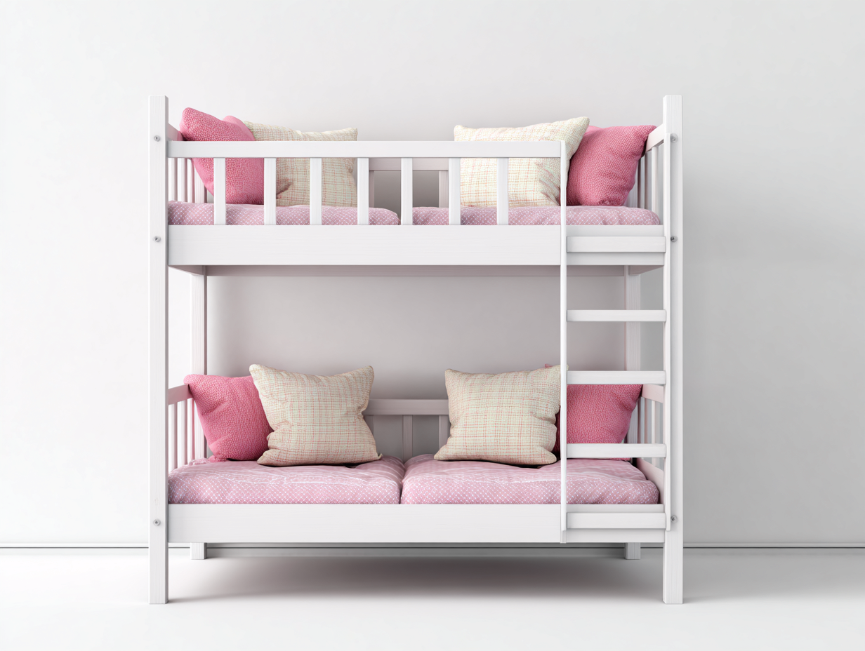 Cama infantil litera madera 200x100x170cm - blanco - con estructura estable - apta para dormitorio infantil