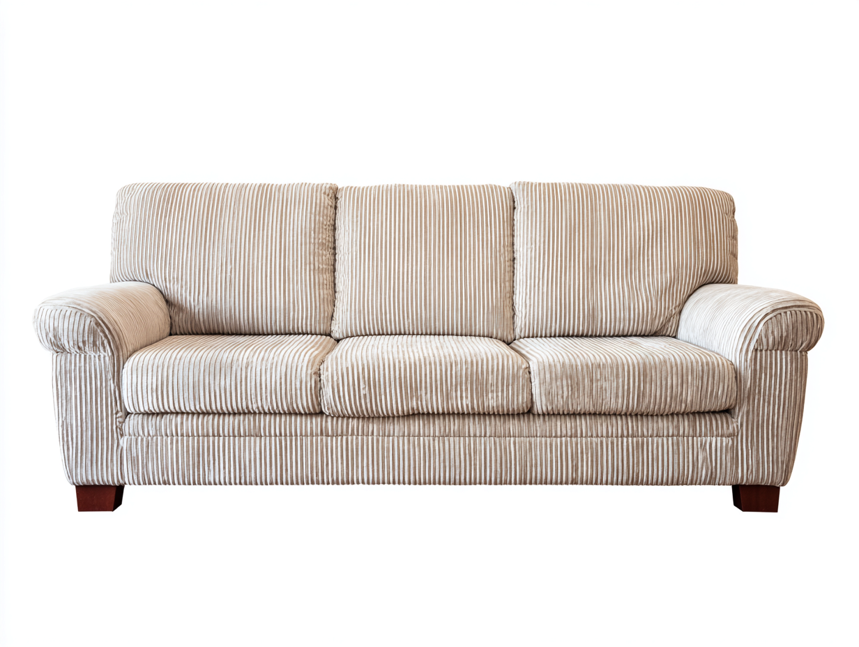 Sofá de tres plazas de tela 190x90x90 cm - beige/marrón - adecuado para salón - diseño clásico