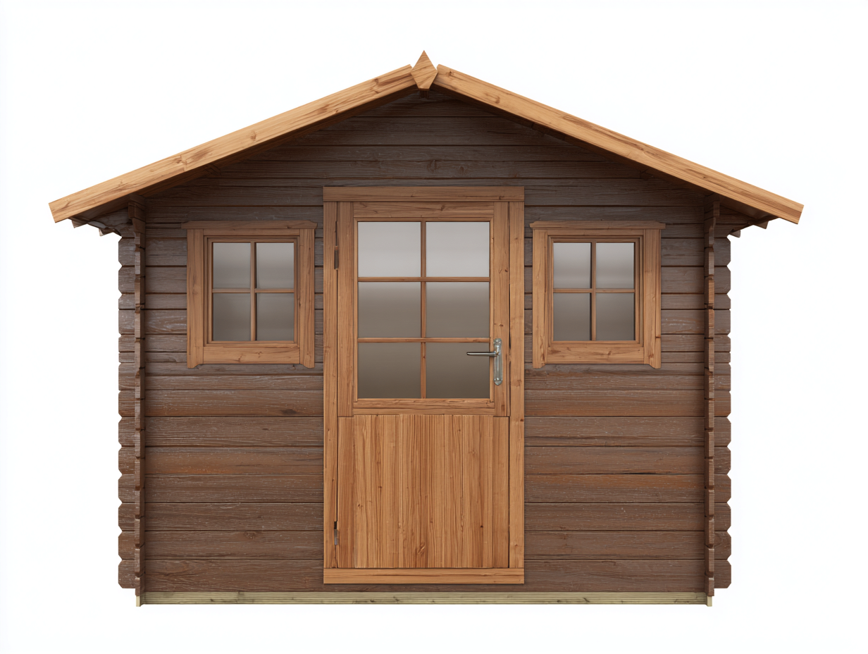 Caseta de jardín madera 240x180x220cm - marrón - para almacenamiento exterior - diseño compacto