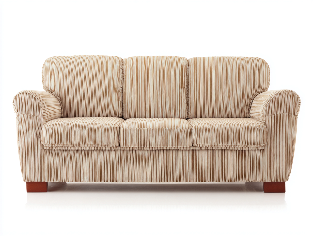 Sofá 3 plazas tapizado 190x90x95cm - beige/marrón - para salón - diseño clásico