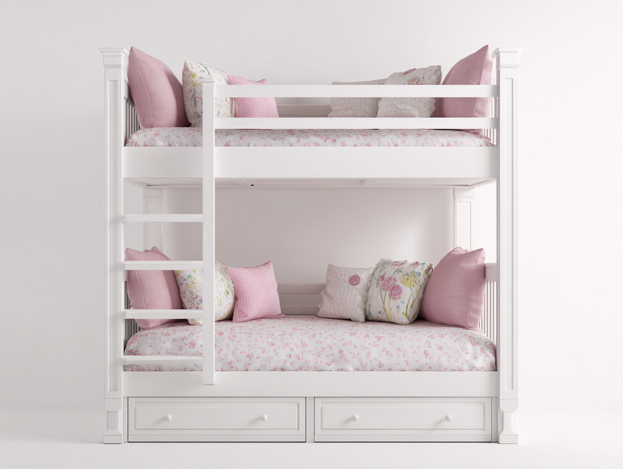 Litera infantil de madera 200x100x170 cm - blanco - adecuada para dormitorio - con cajones de almacenaje