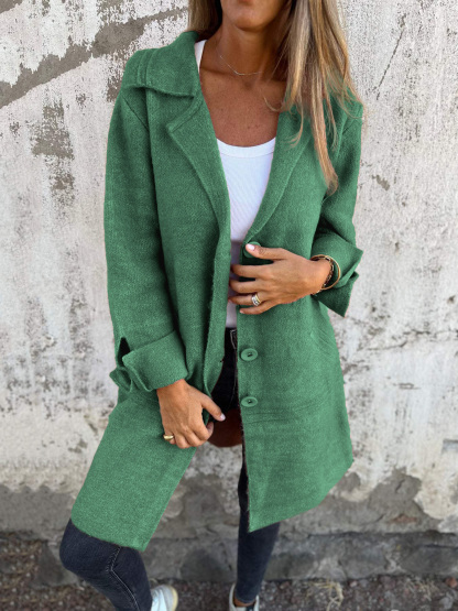CLEARANCE SALE🔥 Casual Lapel Wool Single Breasted Long Coat