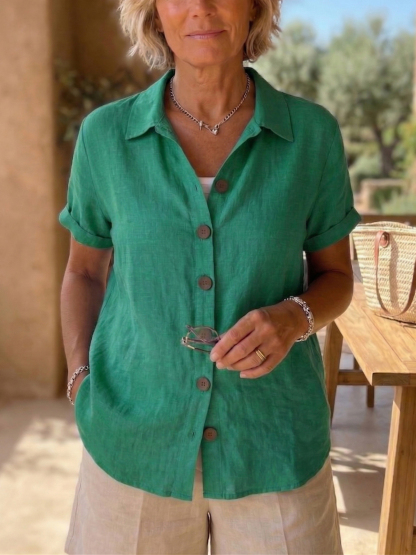 New Arrivals🔥 Women’s Linen Cozy Basic Button-Up Shirt