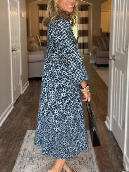 NEW🔥 V Neck Vintage Printed Maxi Dress
