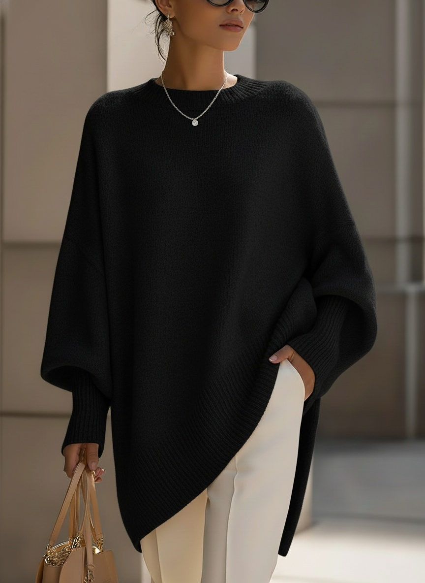 🎄Christmas clearance🔥 Women's Cozy Loose Asymmetrical Hem Sweater