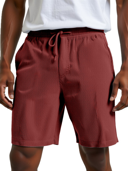 Men's Simple Retro Daily Casual Vertical Pit Loose Shorts