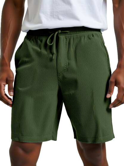 Men's Simple Retro Daily Casual Vertical Pit Loose Shorts