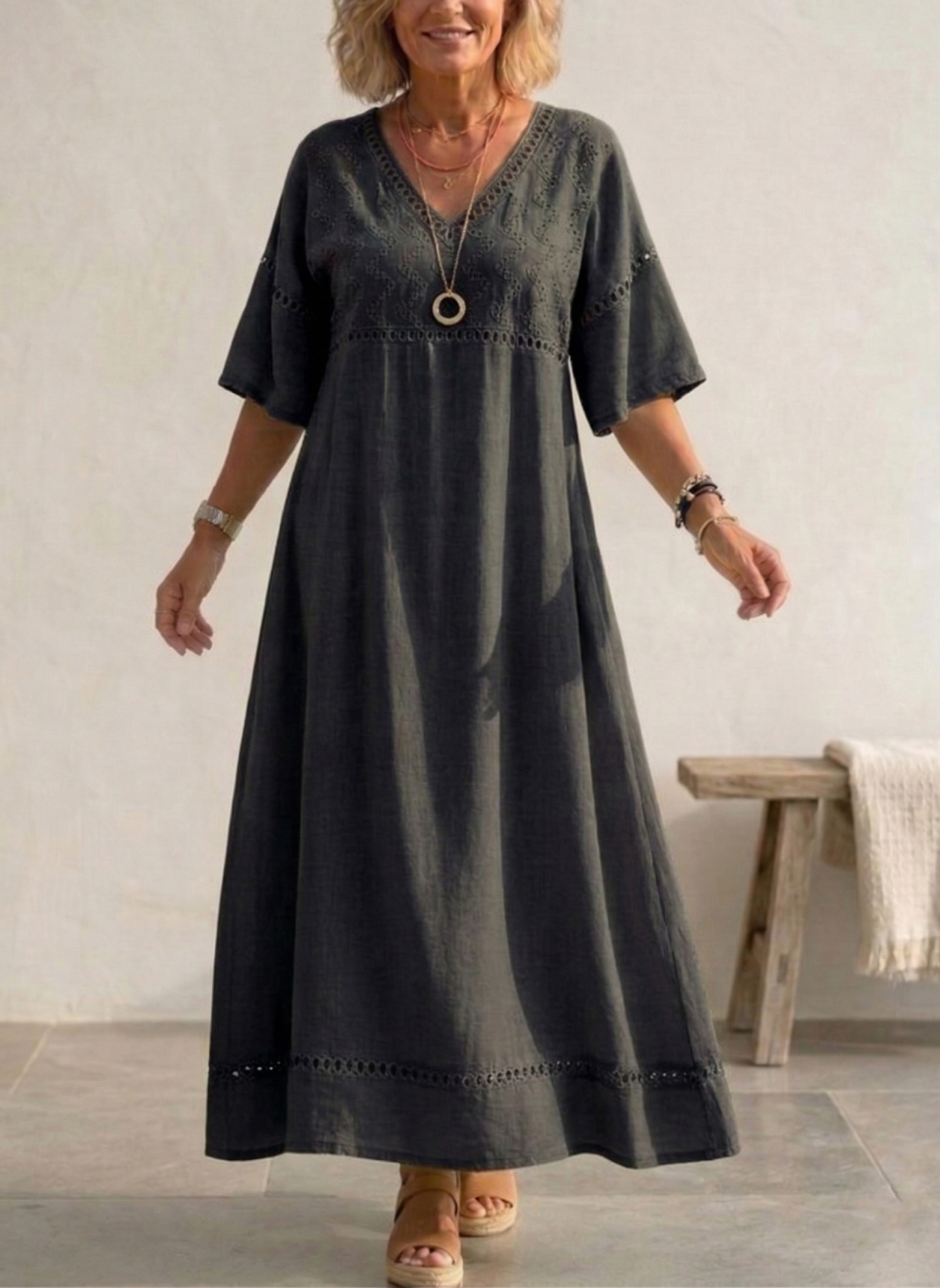 New Arrivals🔥 Women’s Cotton-Linen Print Dress