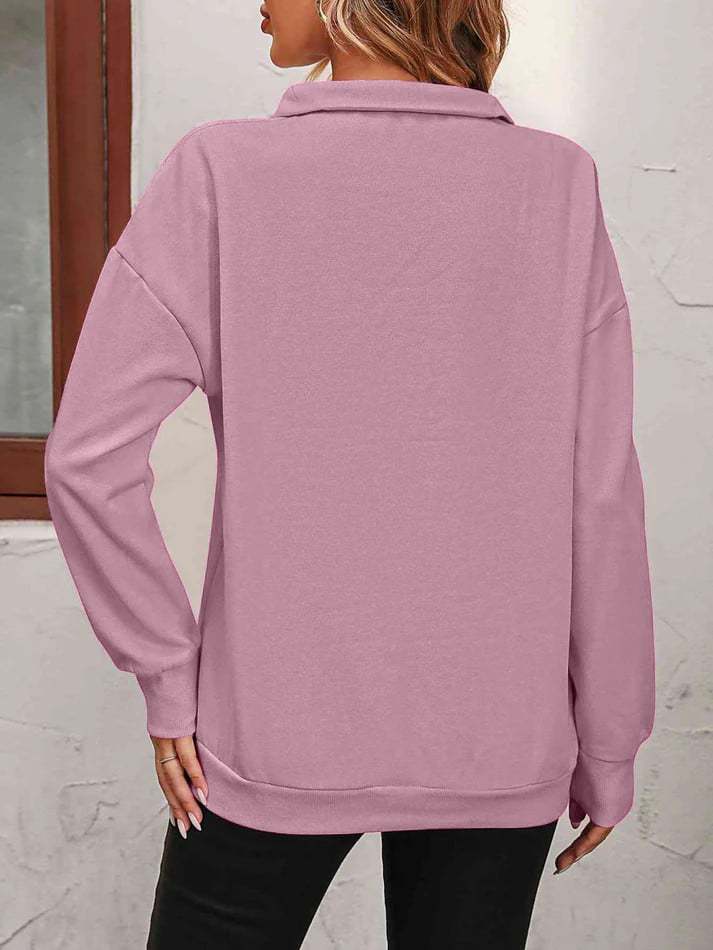 2025 WOLFF DISCOUNTSALE⏰Womens Zip-Up Dropped Shoulder Sweatshirt(Buy 2 Free Shipping)