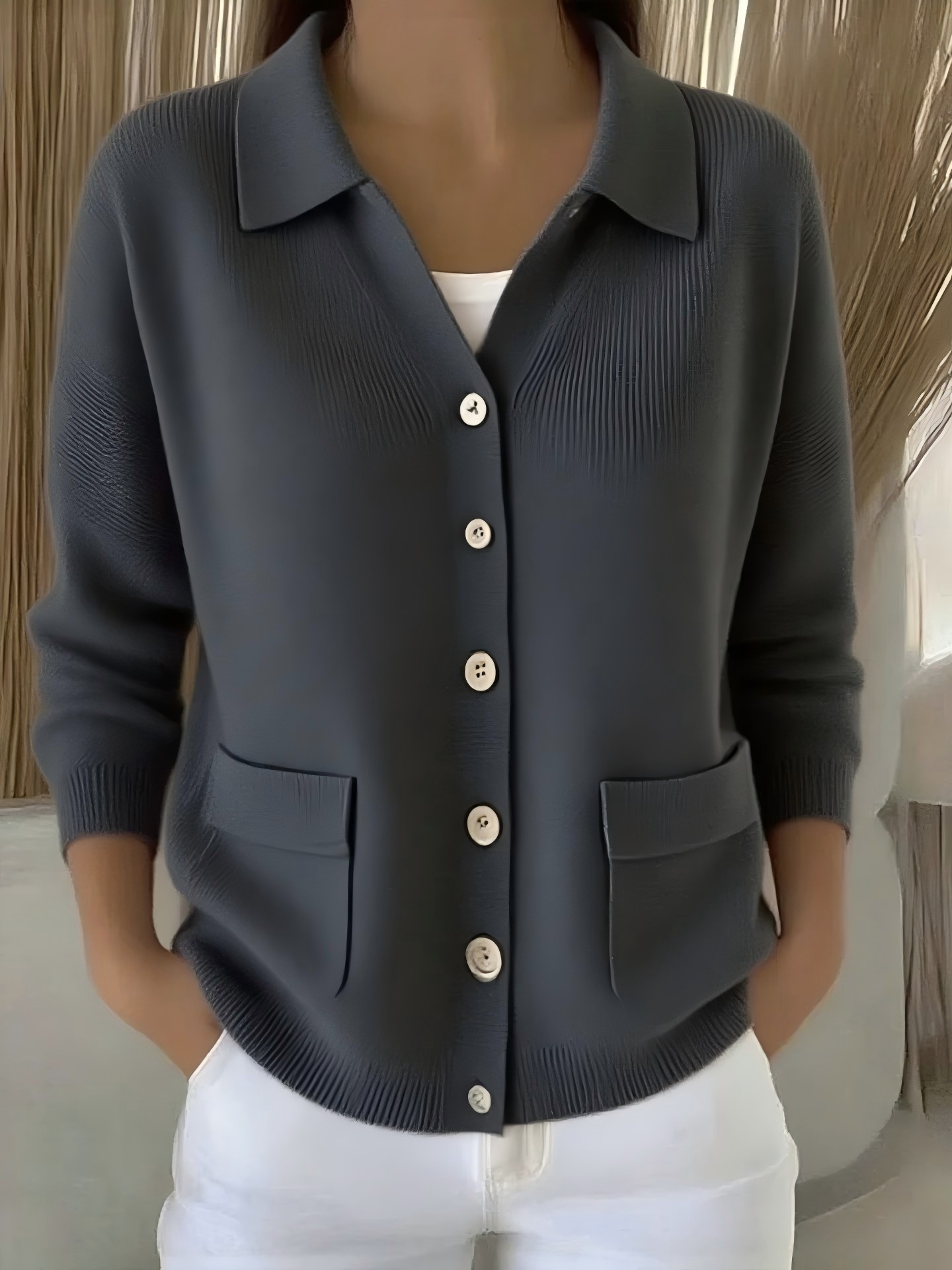 CLEARANCE SALE🔥Women's Double Pocket Solid Button-Down Shirt