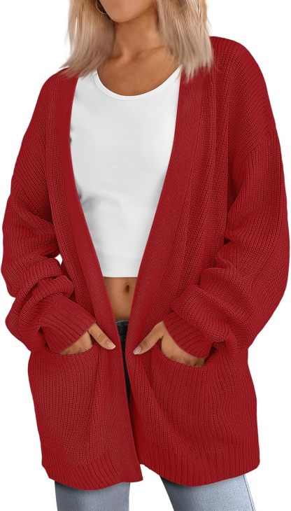 Women's Oversized Cardigans Soft Knit Cardigan Sweater with Pockets