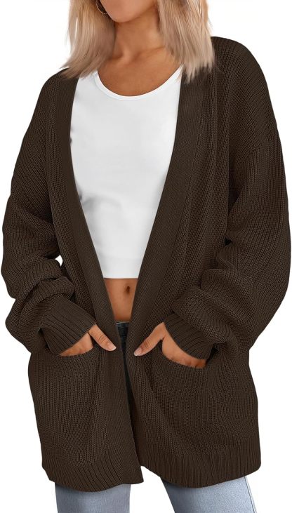 Women's Oversized Cardigans Soft Knit Cardigan Sweater with Pockets