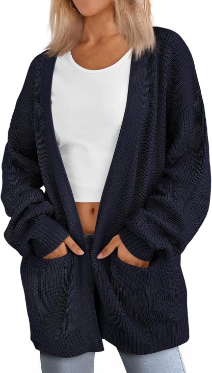 Women's Oversized Cardigans Soft Knit Cardigan Sweater with Pockets