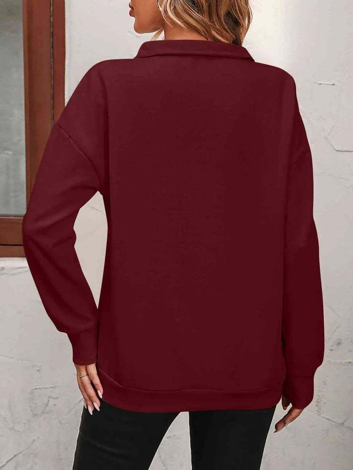 2025 WOLFF DISCOUNTSALE⏰Womens Zip-Up Dropped Shoulder Sweatshirt(Buy 2 Free Shipping)