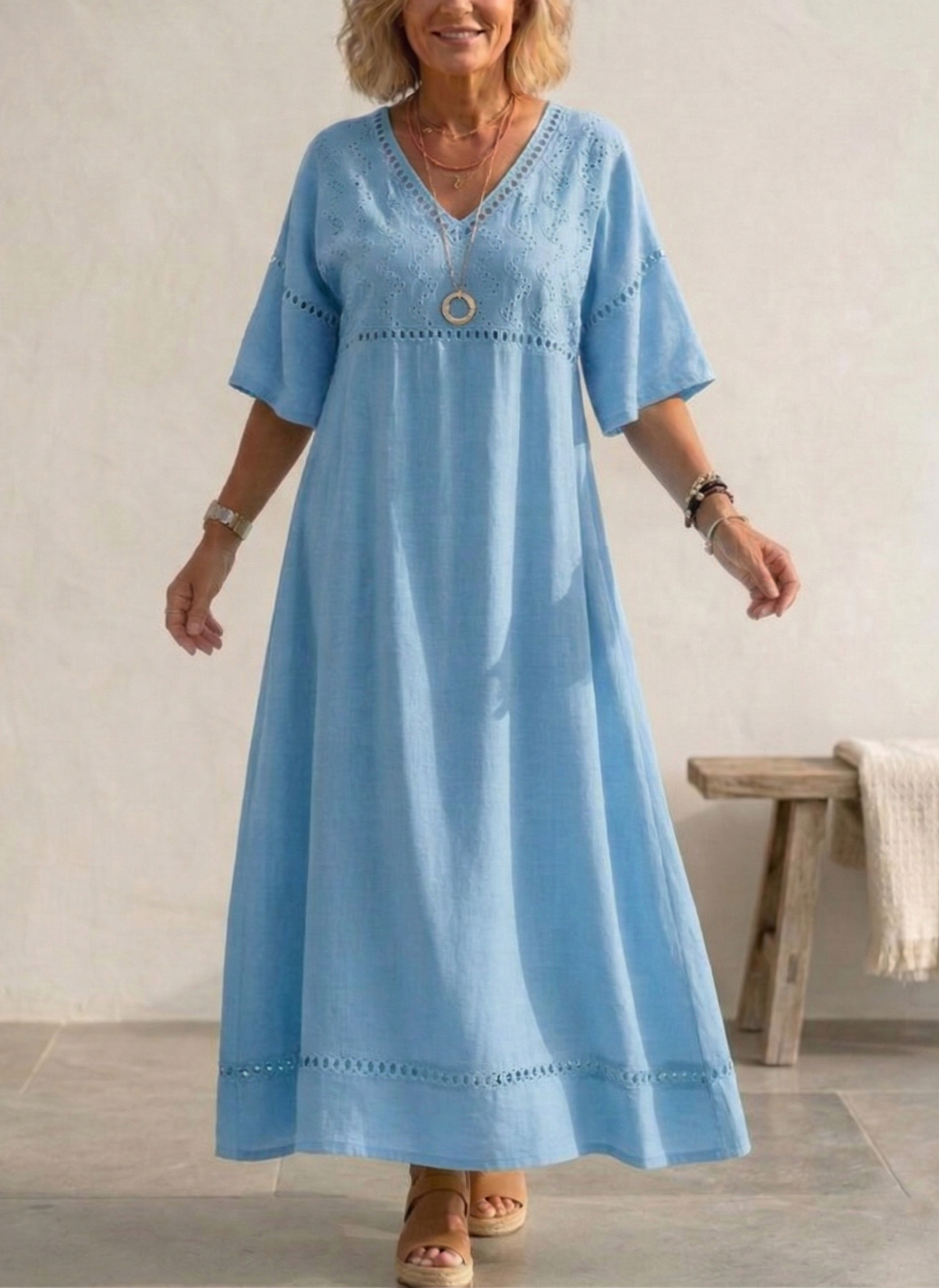 New Arrivals🔥 Women’s Cotton-Linen Print Dress