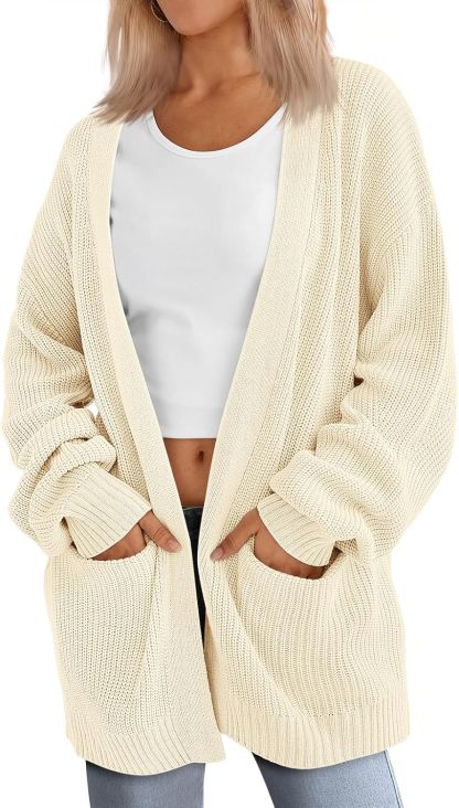Women's Oversized Cardigans Soft Knit Cardigan Sweater with Pockets