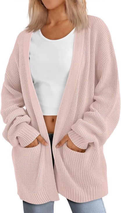 Women's Oversized Cardigans Soft Knit Cardigan Sweater with Pockets