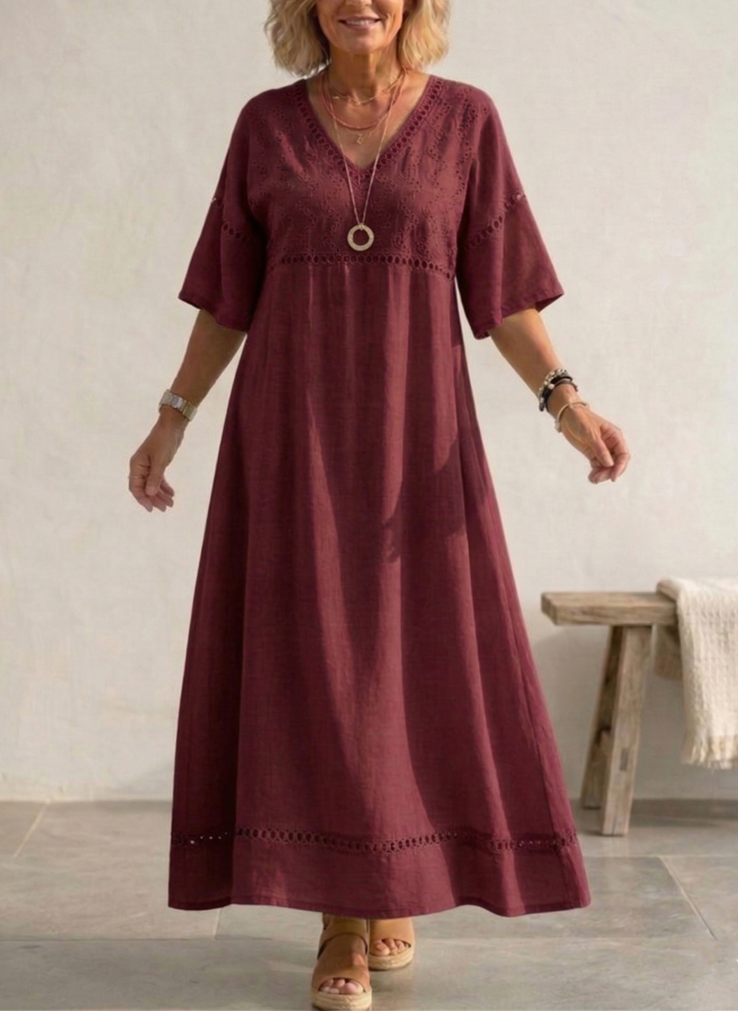 New Arrivals🔥 Women’s Cotton-Linen Print Dress