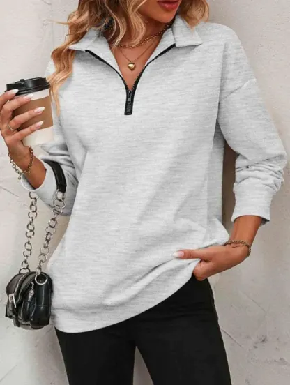 2025 WOLFF DISCOUNTSALE⏰Womens Zip-Up Dropped Shoulder Sweatshirt(Buy 2 Free Shipping)