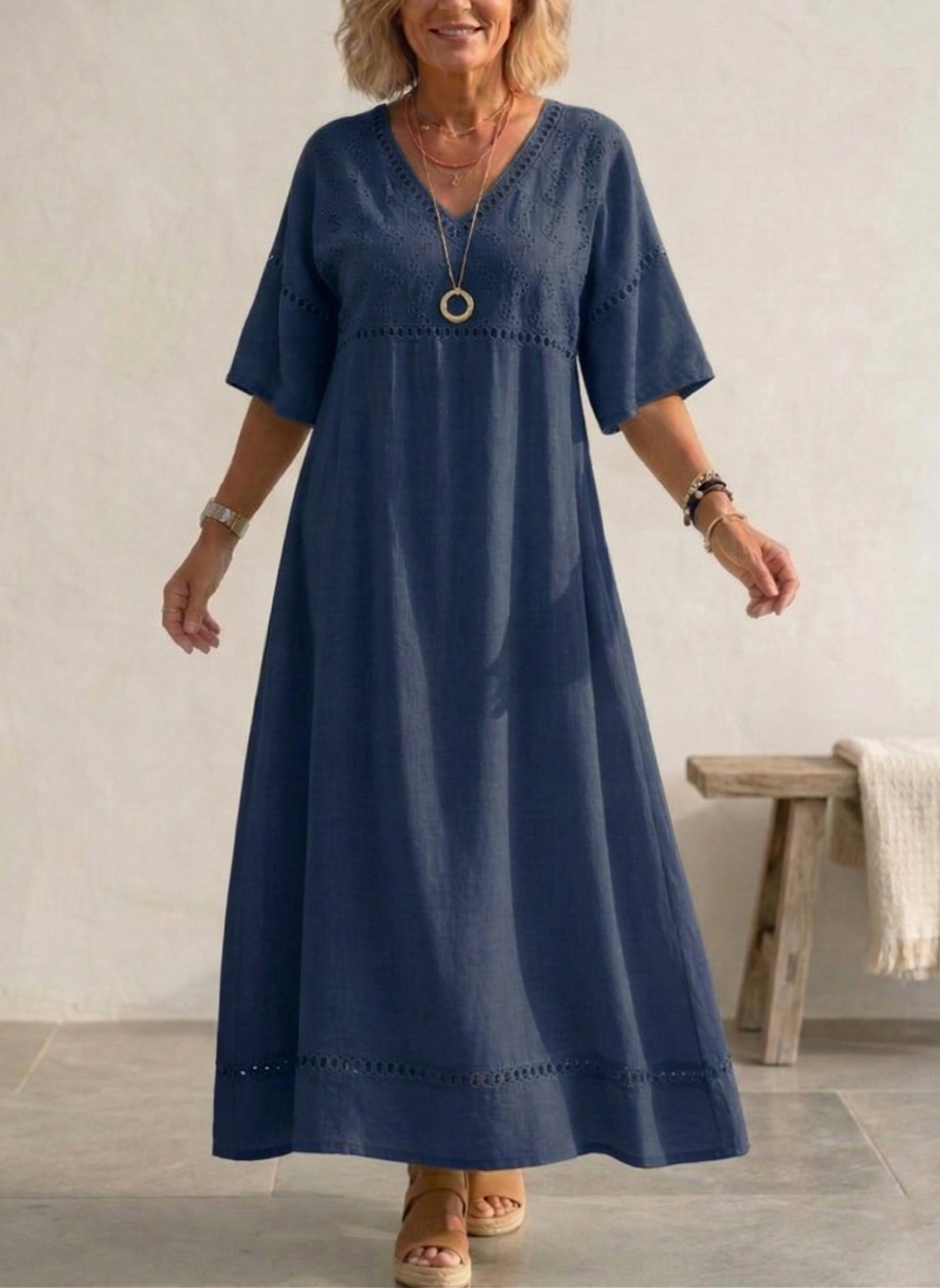 New Arrivals🔥 Women’s Cotton-Linen Print Dress