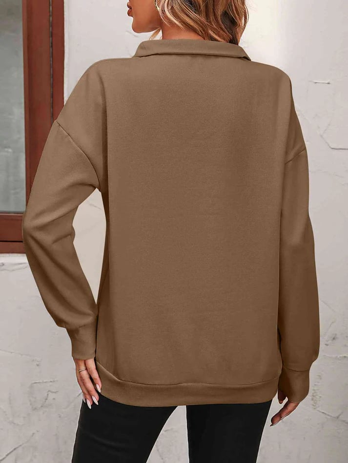 2025 WOLFF DISCOUNTSALE⏰Womens Zip-Up Dropped Shoulder Sweatshirt(Buy 2 Free Shipping)