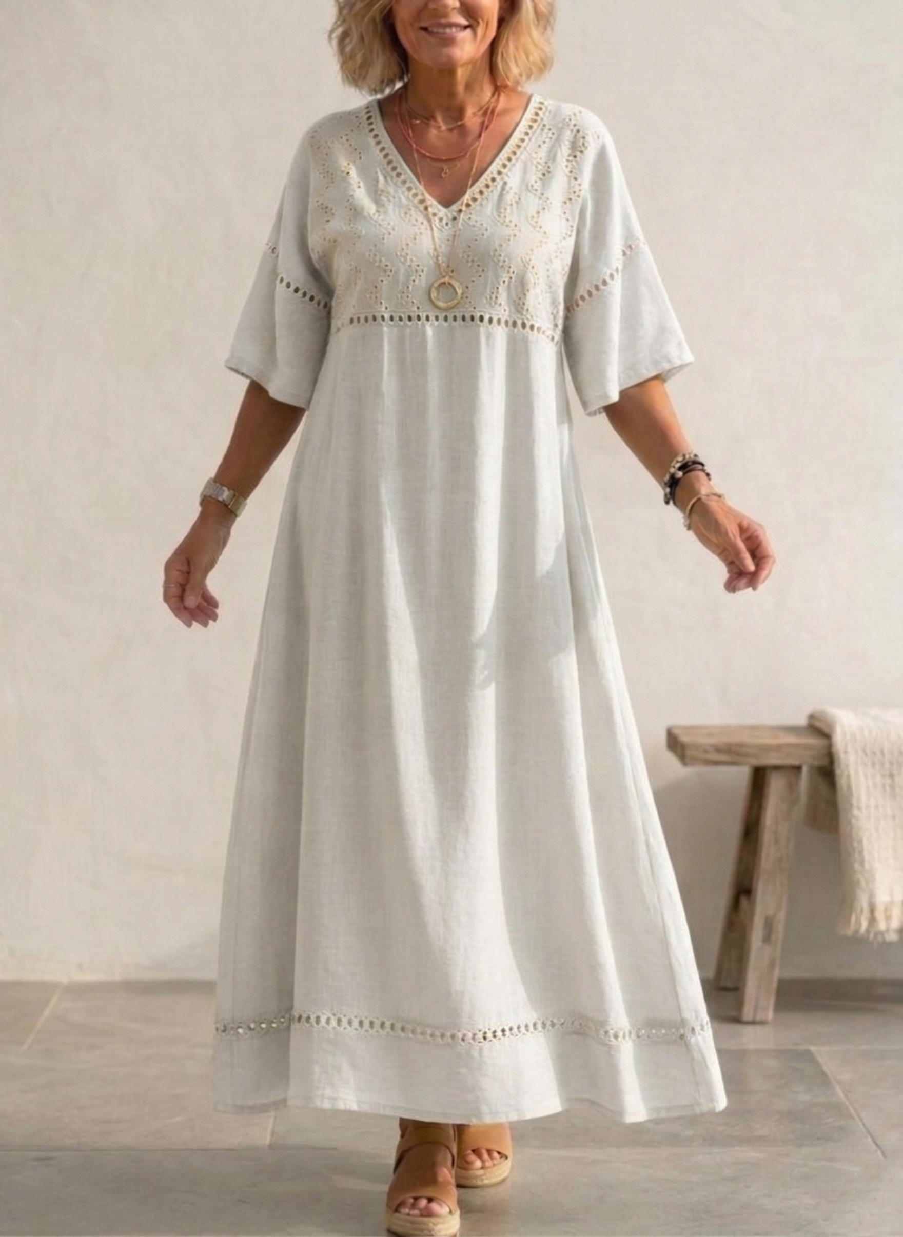 New Arrivals🔥 Women’s Cotton-Linen Print Dress