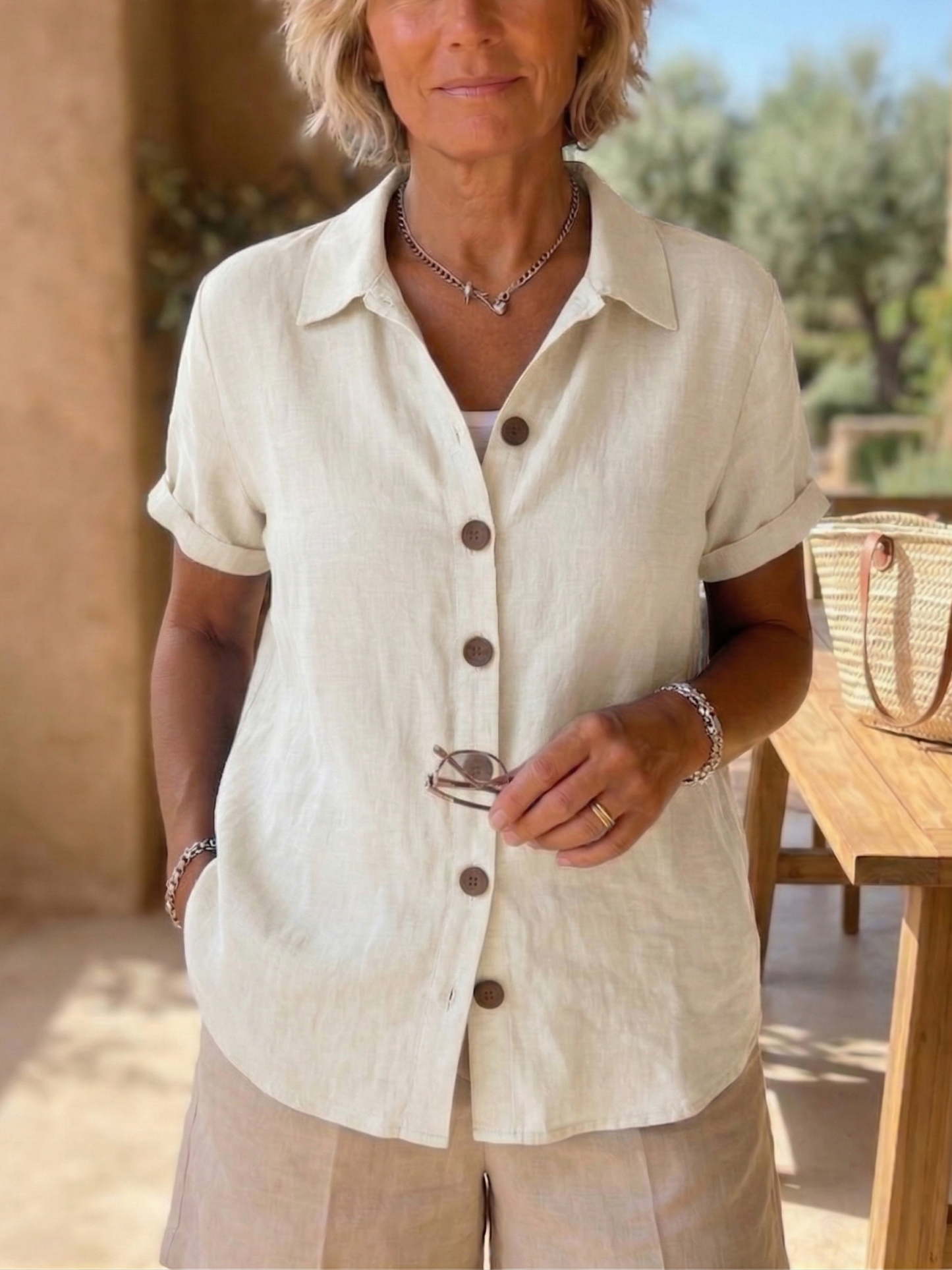 New Arrivals🔥 Women’s Linen Cozy Basic Button-Up Shirt