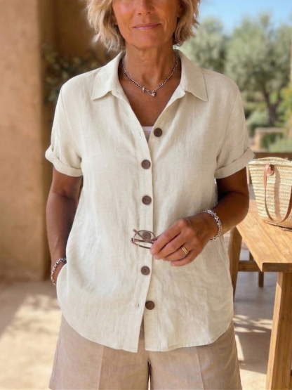 New Arrivals🔥 Women’s Linen Cozy Basic Button-Up Shirt