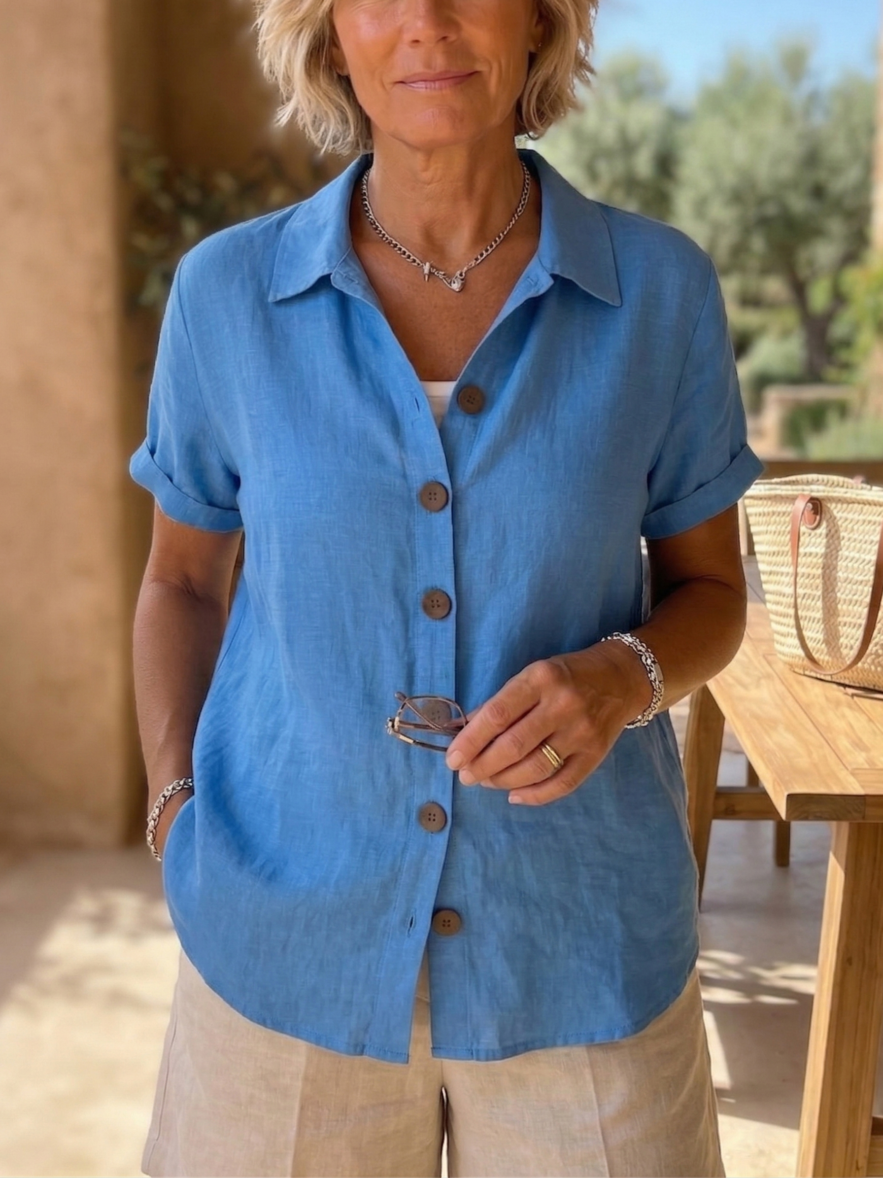 New Arrivals🔥 Women’s Linen Cozy Basic Button-Up Shirt