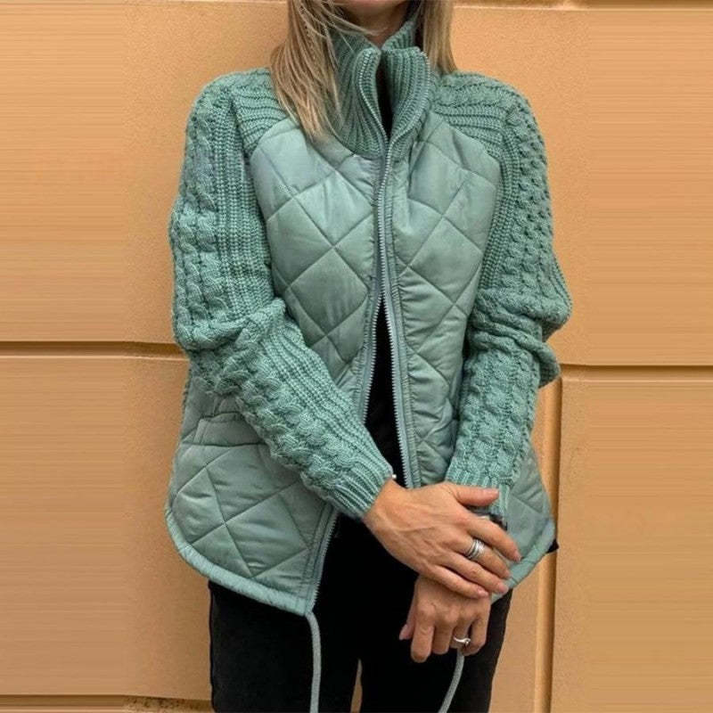 CLEARANCE SALE🔥2025 Women's Knit Patchwork Puffy Jacket