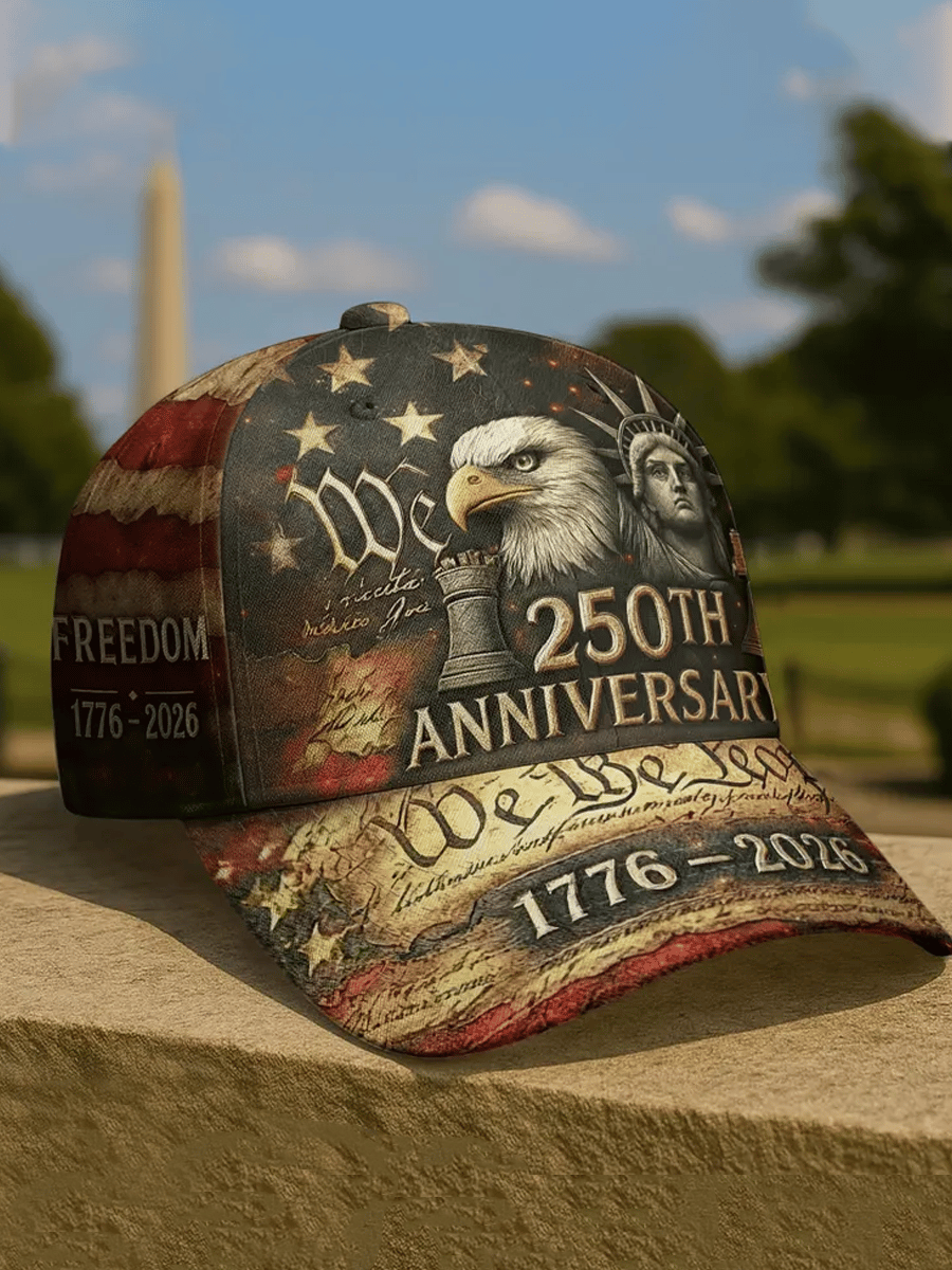 Men's USA 250th Anniversary Eagle & Statue of Liberty Vintage Baseball Cap