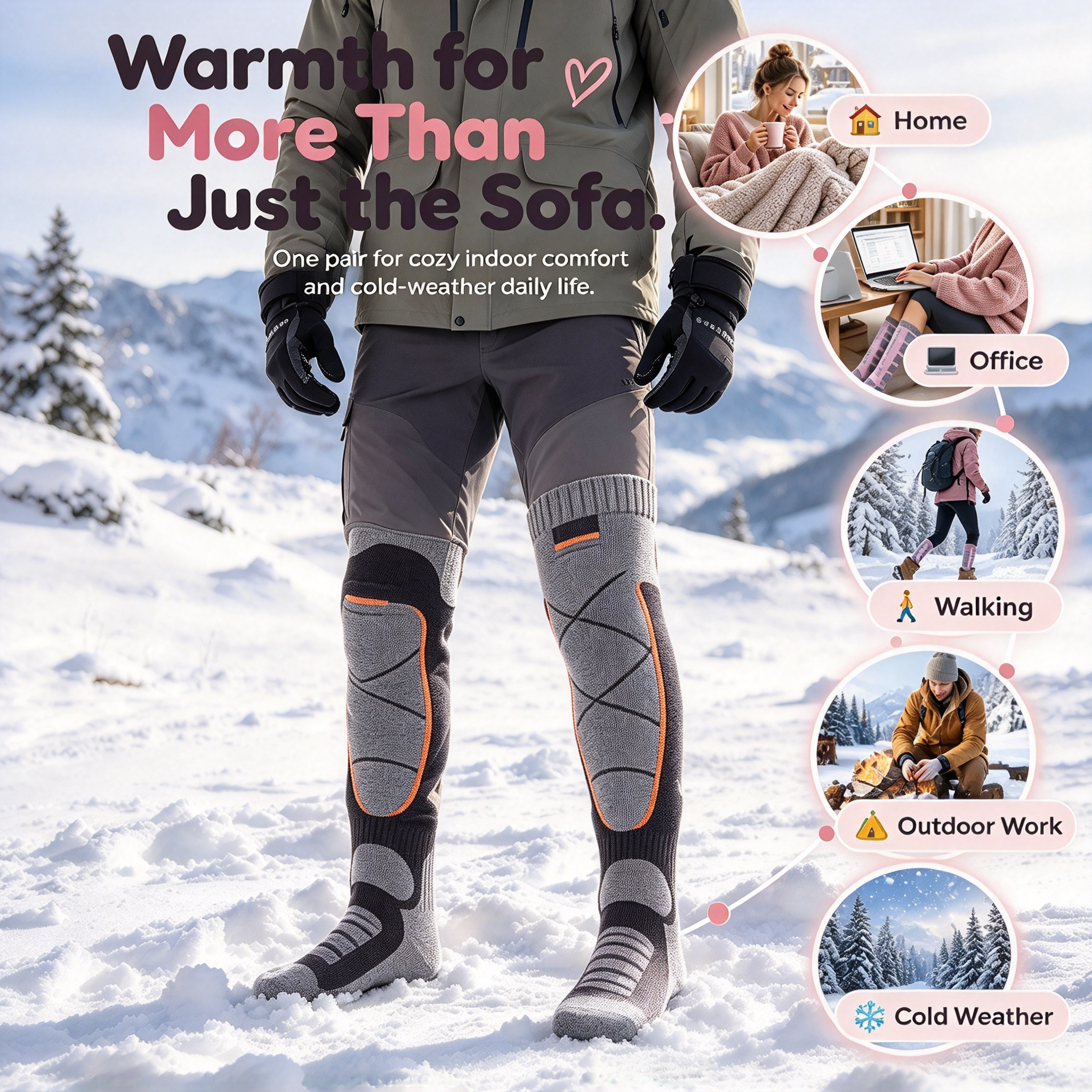 WarmStep Rechargeable Heated Socks – Adjustable Heat for Cold Weather